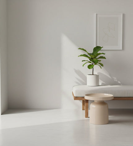 Side Table - Cylindrical - MDF - Sand - 39 x 45 cm