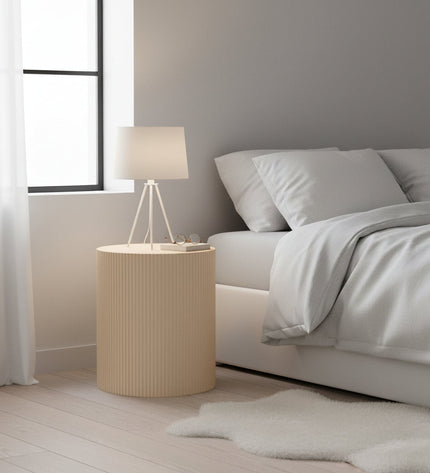 Side Table - Cylindrical - MDF - Sand - 39 x 45 cm