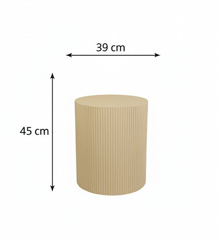 Side Table - Cylindrical - MDF - Sand - 39 x 45 cm