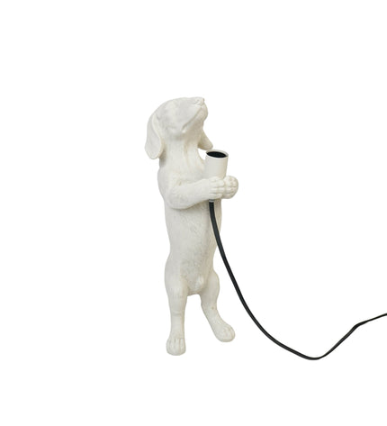 Lamp - Dachshund - Polyresin - Sand - 10x15x38cm