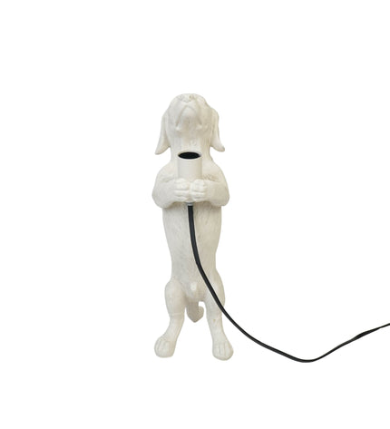 Lamp - Dachshund - Polyresin - Sand - 10x15x38cm