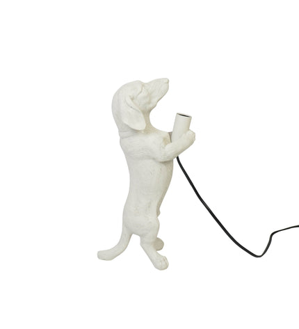 Lamp - Dachshund - Polyresin - Sand - 10x15x38cm