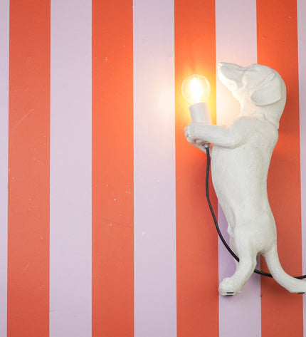 Lamp - Dachshund - Polyresin - Sand - 10x15x38cm
