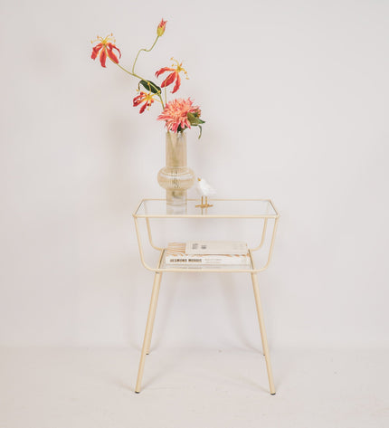 Side table / bedside table - sand - 50 x 35 x 60 cm