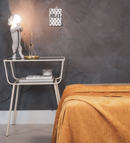 Side table / bedside table - sand - 50 x 35 x 60 cm