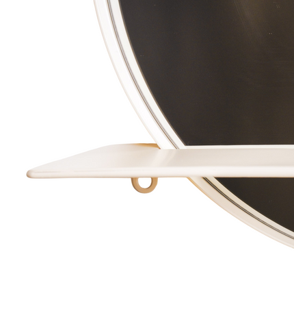 Round Metal Mirror with Shelf - Sand - Ø40 cm