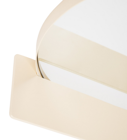 Round Metal Mirror with Shelf - Sand - Ø40 cm