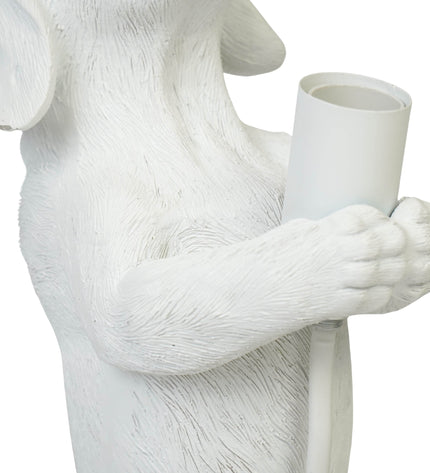 Lamp - Dachshund - Polyresin - White - 10x15x38cm