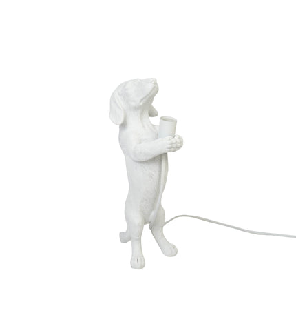Lamp - Dachshund - Polyresin - White - 10x15x38cm