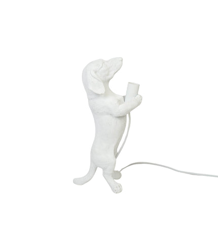 Lamp - Dachshund - Polyresin - White - 10x15x38cm