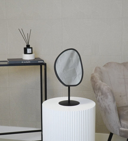 Mirror - Organic - Metal - Black - 16.5x12x31.5 cm