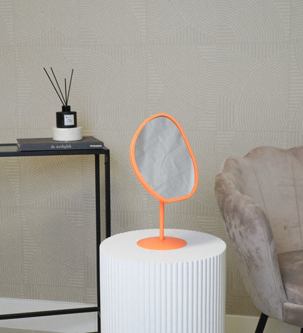 Mirror - Organic - Metal - Neon Orange - 16.5 x 12 x 31.5 cm