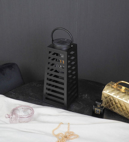 Lamp - Lantern - Solar - Metal - Black - 14 x 32.5 cm