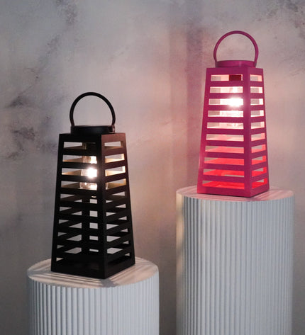 Lamp - Lantern - Solar - Metal - Black - 14 x 32.5 cm