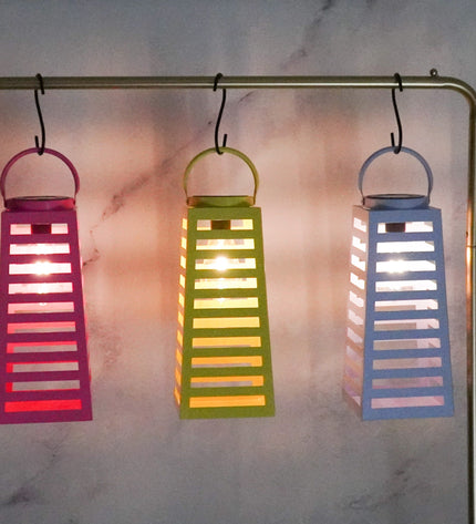 Lamp - Lantern - Solar - Metal - Yellow - 14 x 32.5 cm