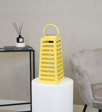 Lamp - Lantern - Solar - Metal - Yellow - 14 x 32.5 cm