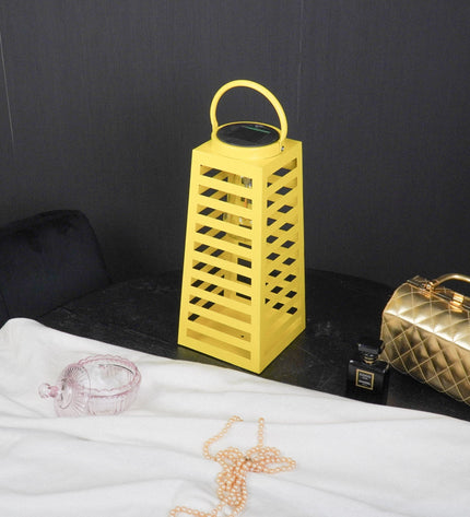 Lamp - Lantern - Solar - Metal - Yellow - 14 x 32.5 cm