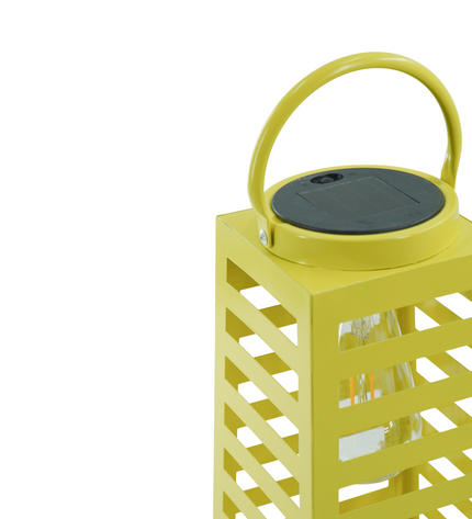Lamp - Lantern - Solar - Metal - Yellow - 14 x 32.5 cm