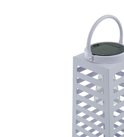 Lamp - Lantern - Solar - Metal - Purple - 14 x 32.5 cm