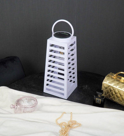 Lamp - Lantern - Solar - Metal - Purple - 14 x 32.5 cm