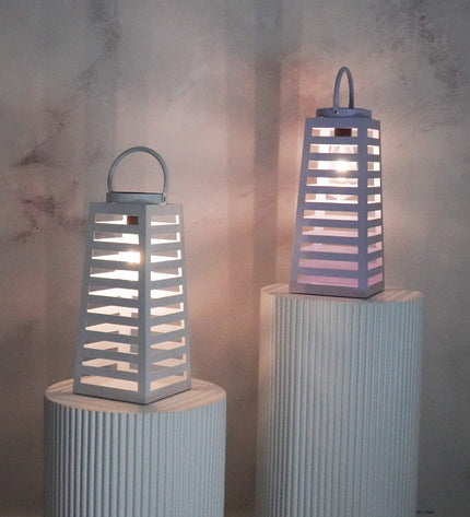 Lamp - Lantern - Solar - Metal - Purple - 14 x 32.5 cm