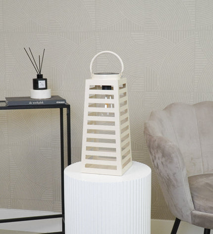 Lamp - Lantern - Solar - Metal - Sand - 14 x 32.5 cm