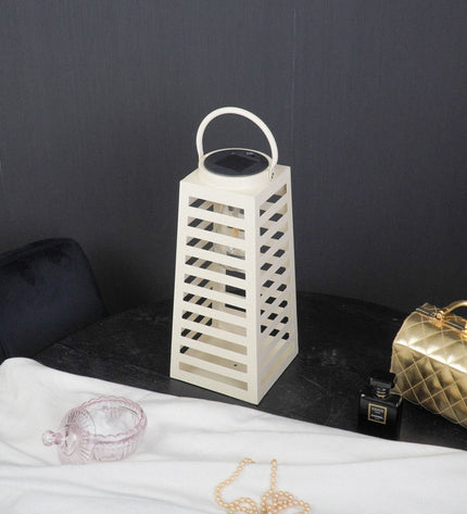 Lamp - Lantern - Solar - Metal - Sand - 14 x 32.5 cm