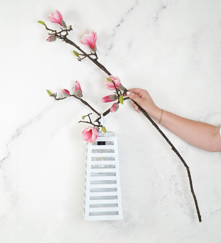 Lamp - Lantern - Solar-powered - Metal - White - 14 x 32.5 cm