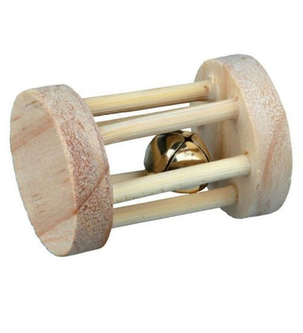 TRIXIE wooden toy roller with bell 5 x 3.5 cm
