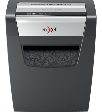 Rexel Momentum X410 paper shredder with 23 L bin, office electronics and stationery, white and black shredder for secure document disposal