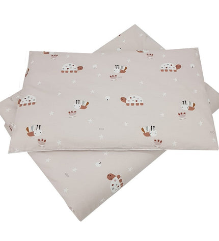 Printed cotton cot bedding set 120x90 cm BEES