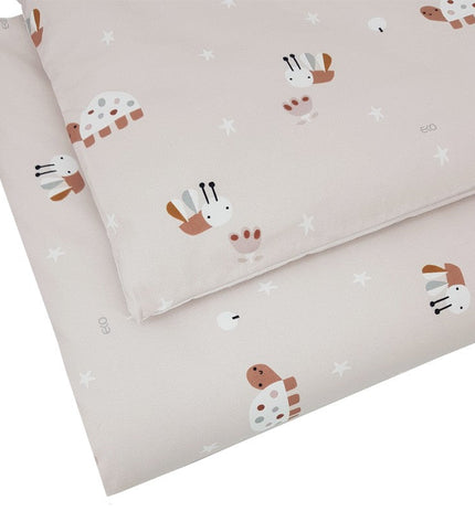 Printed cotton cot bedding set 120x90 cm BEES