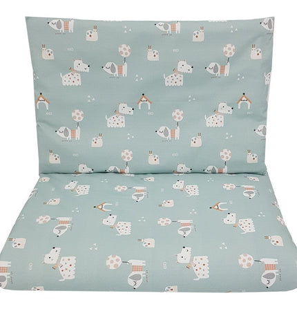 Printed cotton cot bedding set 120x90 cm DOGS