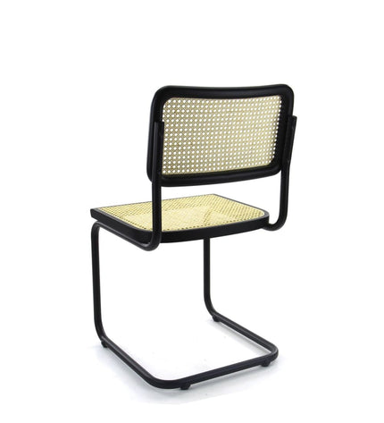 Workliving Low Dining Chair - Black Rattan Design