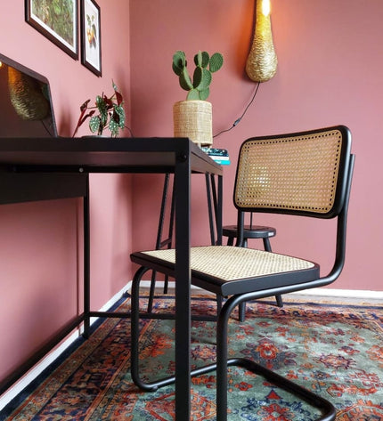 Workliving Bas Eetkamerstoel - Rotan Design Zwart