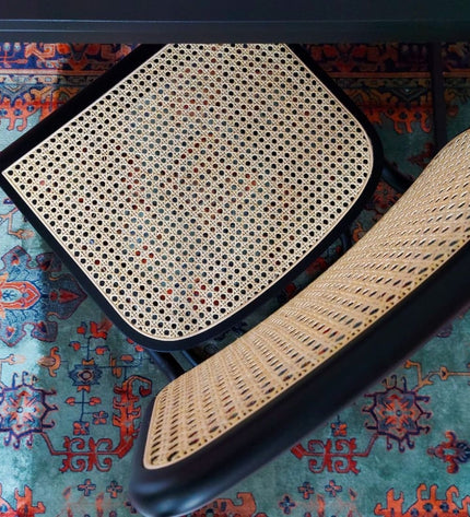 Workliving Low Dining Chair - Black Rattan Design