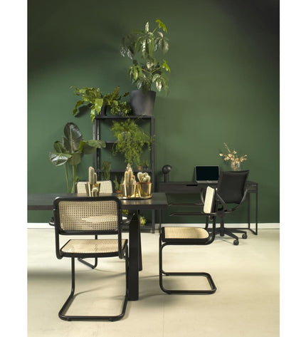 Workliving Bas Eetkamerstoel - Rotan Design Zwart