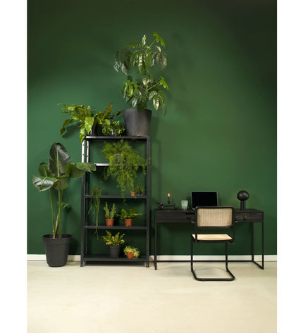 Workliving Low Dining Chair - Black Rattan Design