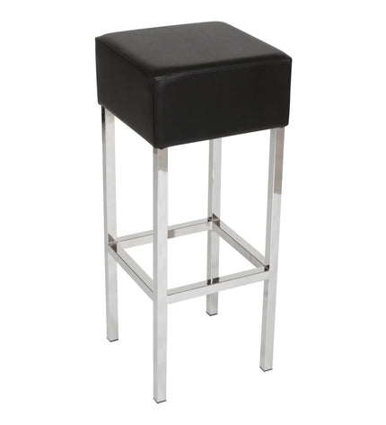 Workliving Bar Stool Skai - Black / Chrome