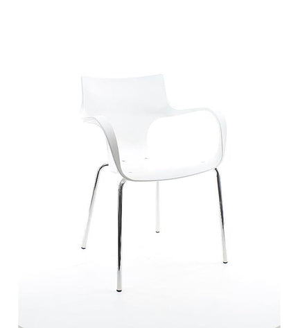 Workliving Stackable Chair Jim - White Aluminum Base