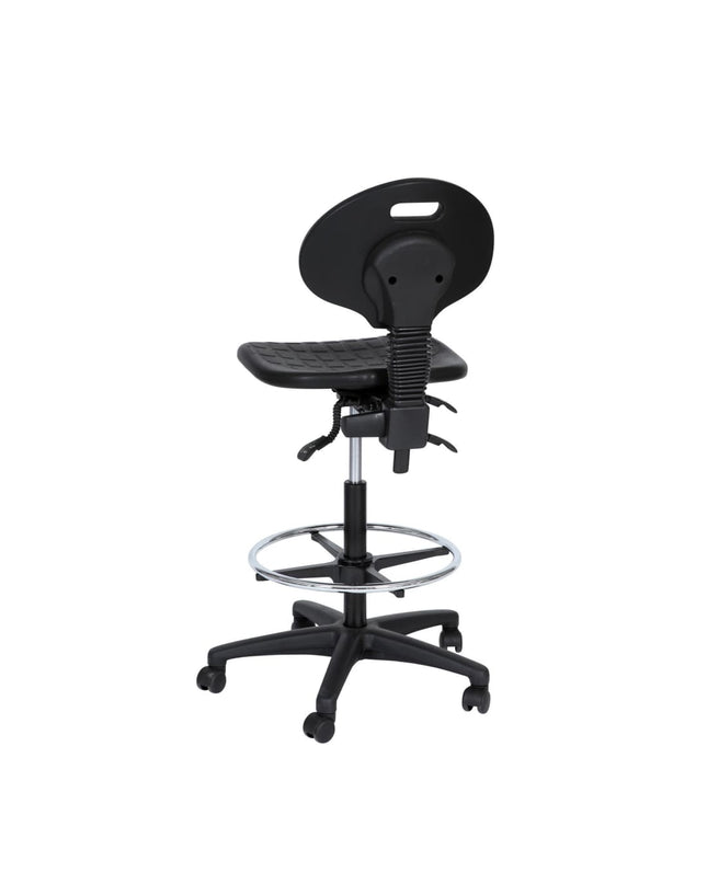 Workliving werkstoel B PUR hoog - nylon onderstel - wielen - voetenring - balie- en kassastoel - (ongemonteerd)
