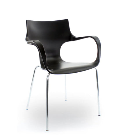 "Workliving Stackable Chair Jim - Black Aluminum Base"
