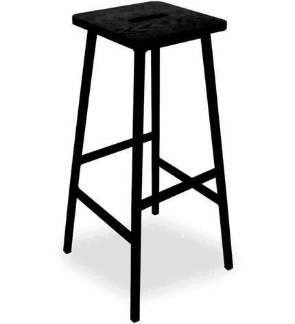 "Workliving Bar Stool Solid Black Oak Bike"