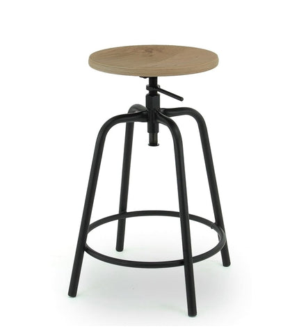 Workliving Low Round Bar Stool Oak Blank