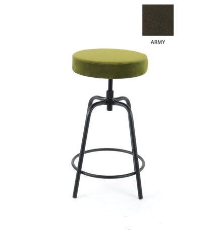 "Workliving Bar Stool Low Round - Velvet Earth Army"