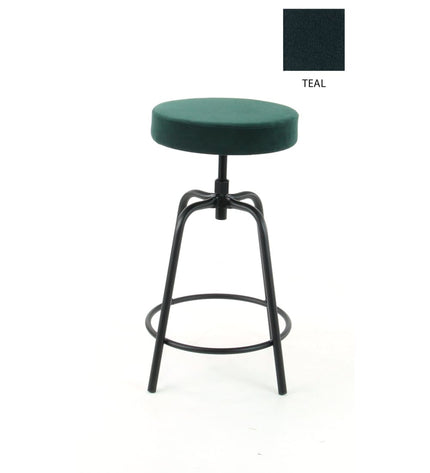 Workliving Bar Stool Low Round - Velvet Earth Teal
