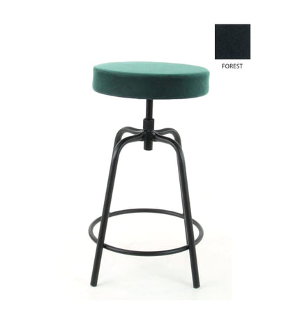 Workliving Bar Stool Low Round - Velvet Earth Forest