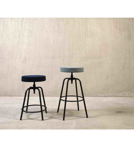 Workliving Bar Stool Low Round - Velvet Earth Forest