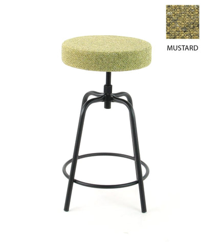 Workliving Bar Stool Low Round - Society Boucle Mustard
