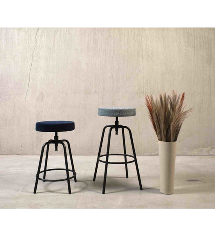 Workliving Bar Stool Low Round - Society Boucle Mustard